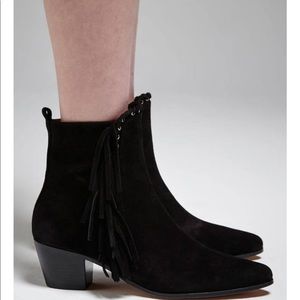 Iro Suede Fringe Booties